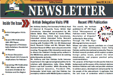 IPRI Newsletter January 2017 IPRI Newsletter January 2017